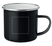 Metal mug with enamel layer